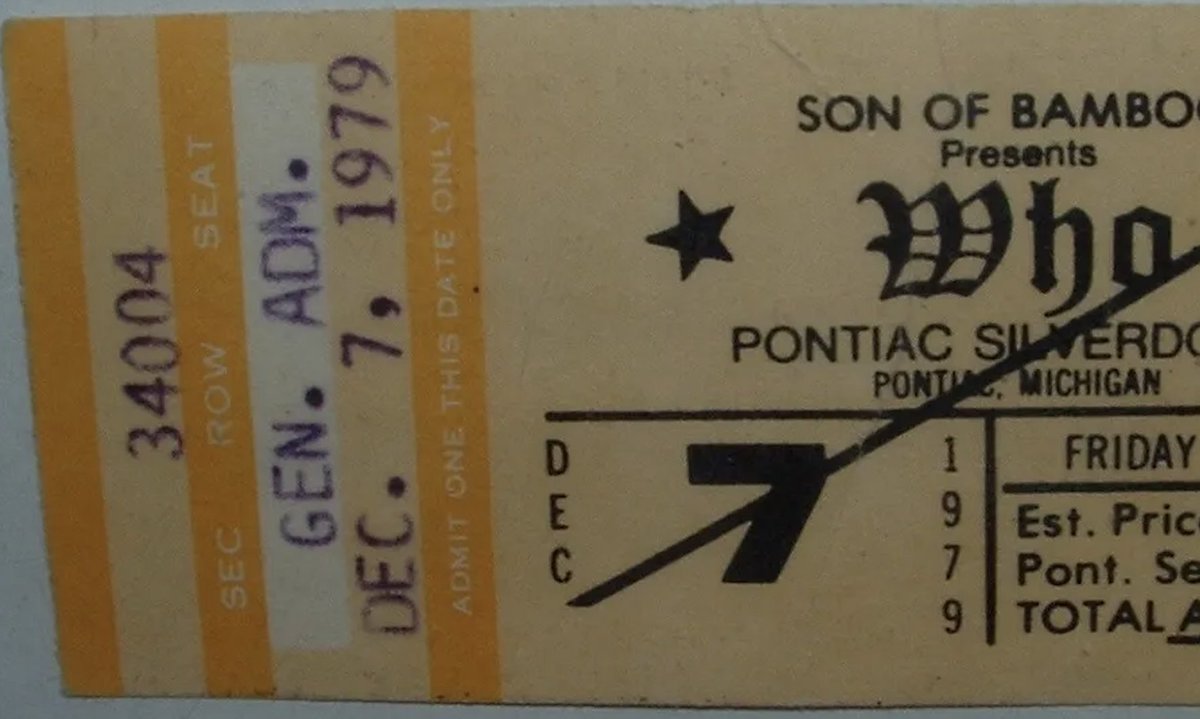 Detroit70s's tweet photo. Dec 7 1979: Police are tipped off regarding a bogus Who ticket ring at the Silverdome. https://t.co/mEXHNFX6eT