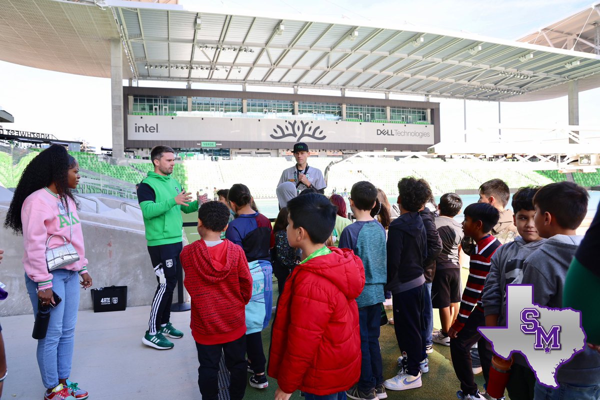 Our #SanMarcosCISD De Zavala Diamonds had the opportunity to get an exclusive tour of the Austin FC Q2 Stadium on Thursday, Dec. 7. Thank you to @4ATXFoundation for gifting each student with a brand new pair of adidas cleats! #VERDE