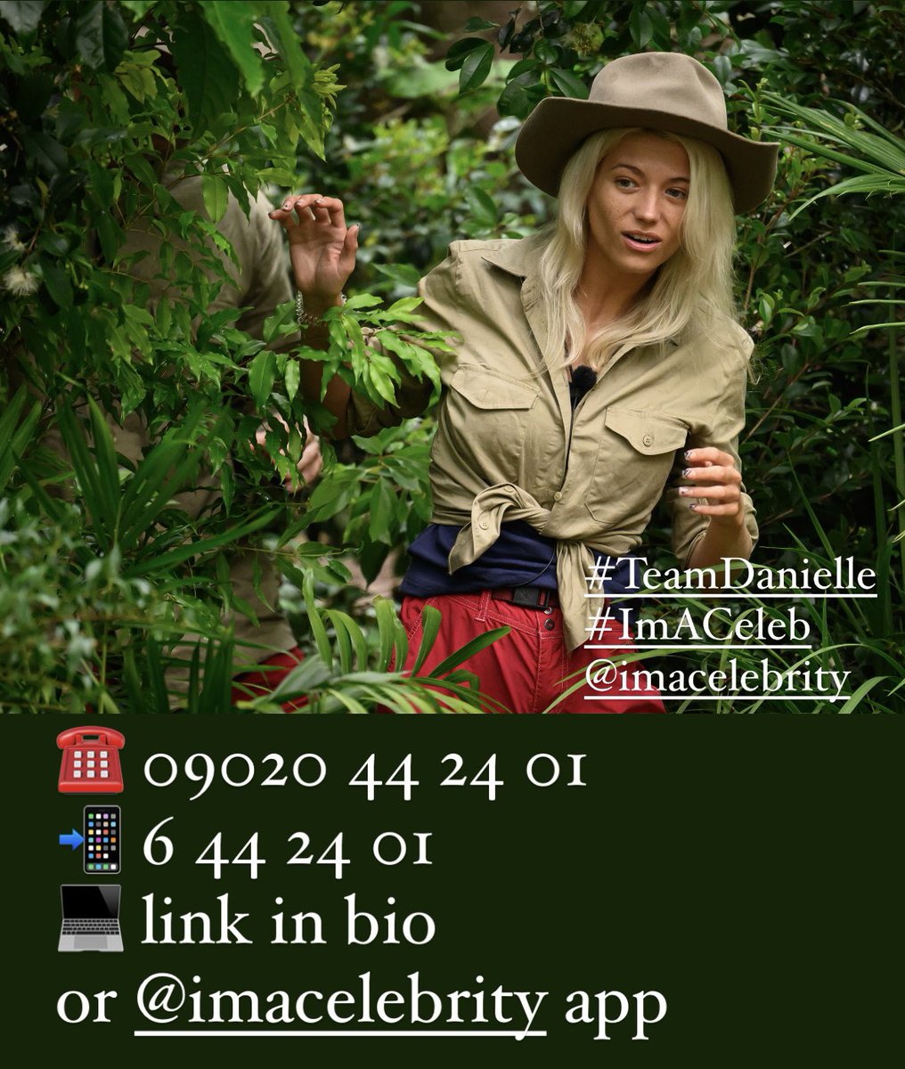 Just checking you’ve got your votes in…? 

#TeamDanielle
#ImACeleb
<a href="/imacelebrity/">I'm A Celebrity...</a>