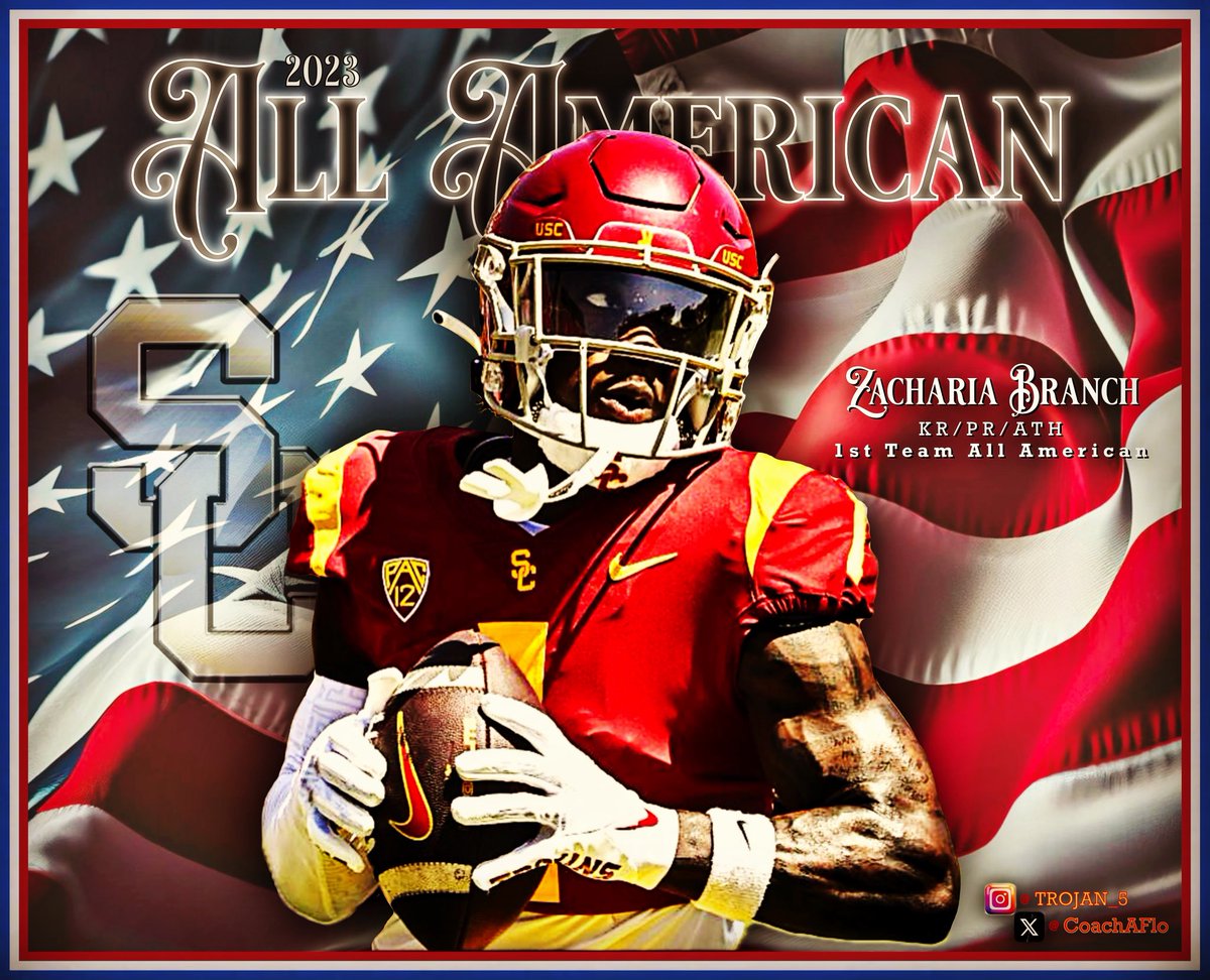 CoachAFlo's tweet photo. “Zachariah Branch” Freshman-USC-KR/PR - 1st Team ALL AMERICAN (Mixed-Media/Edit) @zachariahb03 @zionbranch @BishopGormanFB #playmaker #athlete #widereceiver #kickreturner #puntreturner #usc #football #trojans #southencalifornia #losangeles #lasvegas #allamerican #bishopgorman #art @uscfb @Coach_Henson @CoachBOdom @Coach_KMcDonald @CoachNua @CoachDee_USC @CoachRoyM @CoachZachHanson @CoachSimmonsSC @CoachGrinch @DaGman7 @CALEBcsw @millermoss7 @BearAlexander_ @Anthonylucas201 @USCJ32 @Elijahblue_3 @ElijahBlu5. @MarcKulkin @MattLeinartQB @Tim_Prangley @FightOnRusty @uscpriority @LbcTrojan @TJAltimore @TheTrojanBlade @USCFootballNews