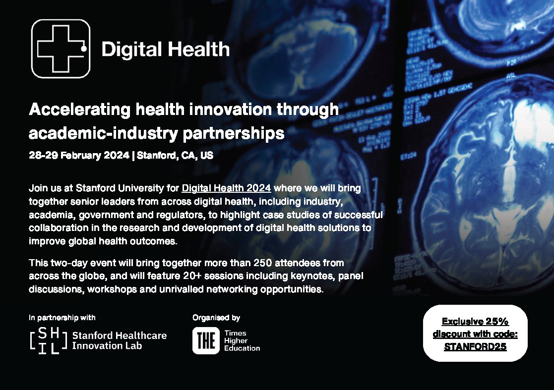 You are invited! Digital Health 2024 – Stanford University, Feb 28-29  lnkd.in/gmECYb5a A new global event bringing together the entire digital health community to collaborate, learn and connect. Save 25% with code STANFORD25