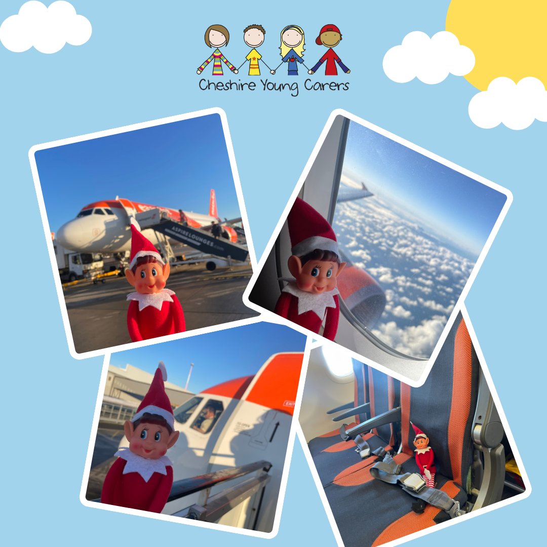 Elf Alert! Sadly it's time for Elf to return to the North Pole, we hope he enjoys his flight with @easyJet & returns next year for more Elf adventures. #elfontheshelf You can help support children in Cheshire who are young carers by making a donation justgiving.com/cheshireyoungc…