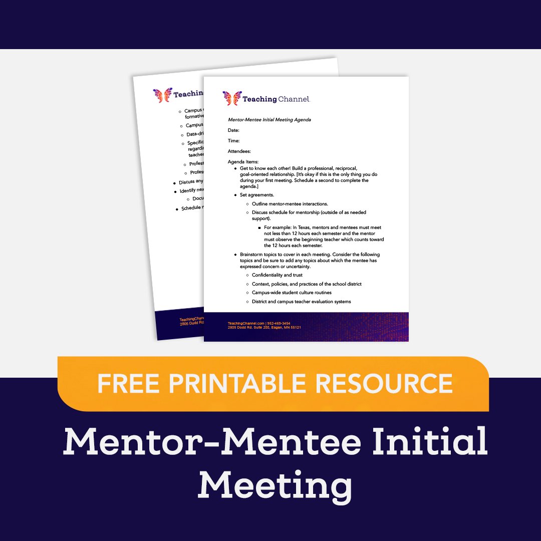 TeachingChannel's tweet image. Not sure how to start your mentoring relationship? 

This handy guide will help you both get to know each other better as you schedule some time to chat about your goals!

Plan a meet-up using this mentor-mentee checklist: bit.ly/47H20nF. 

#edresource #teachersoftwitter