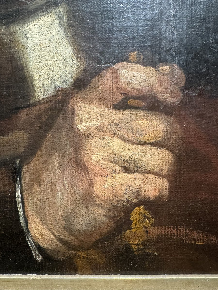 arthistorynews's tweet photo. This unfinished portrait by William Dobson made £486,000 at Sothebys. Look at that hand, British painting rarely gets better. https://t.co/UM4WAtOIR4