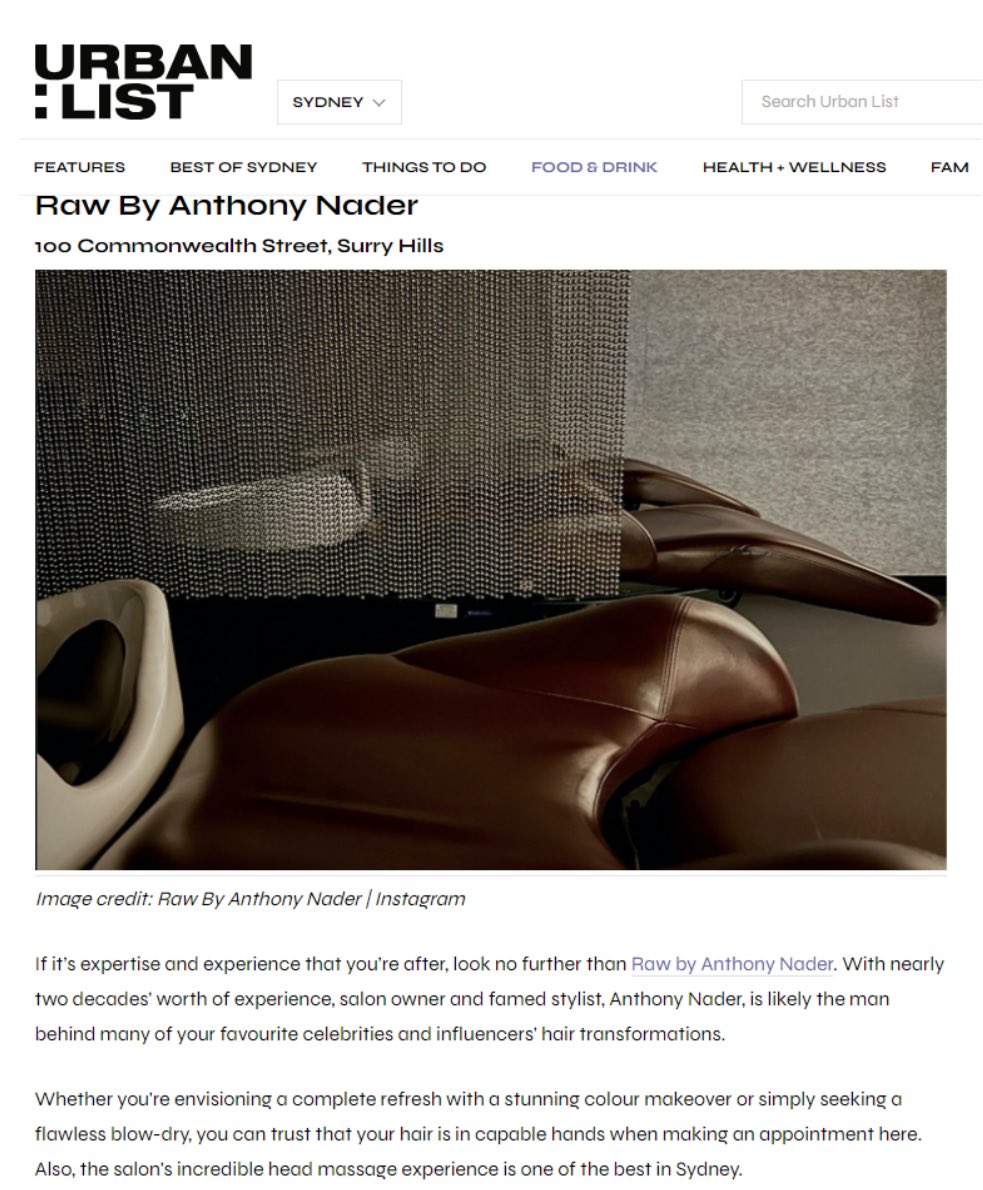 VOTED - BEST HAIRDRESSERS SYDNEY 🏆 Thank you <a href="/UrbanListSYD/">Urban List Sydney</a> 🙏🏼 #BestHairdresserSydney #RawAnthonyNader #HairSalon #SurryHills #Sydney