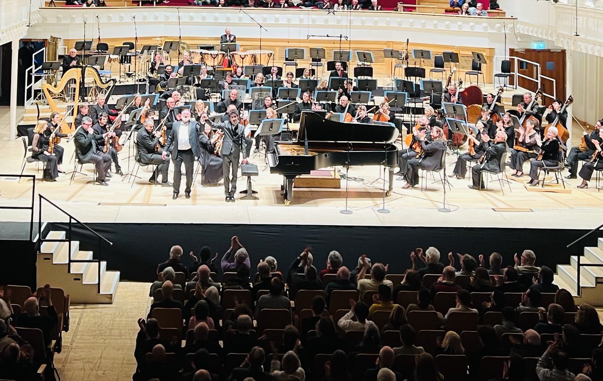A packed house @GCHalls for the brilliant @BBCSSO, on electrifying form with @Federico_Colli and @matildalloydtpt under Martyn Brabbins. Live on @BBCRadio3 with @KateMolleson, and available on-demand @BBCSounds now.