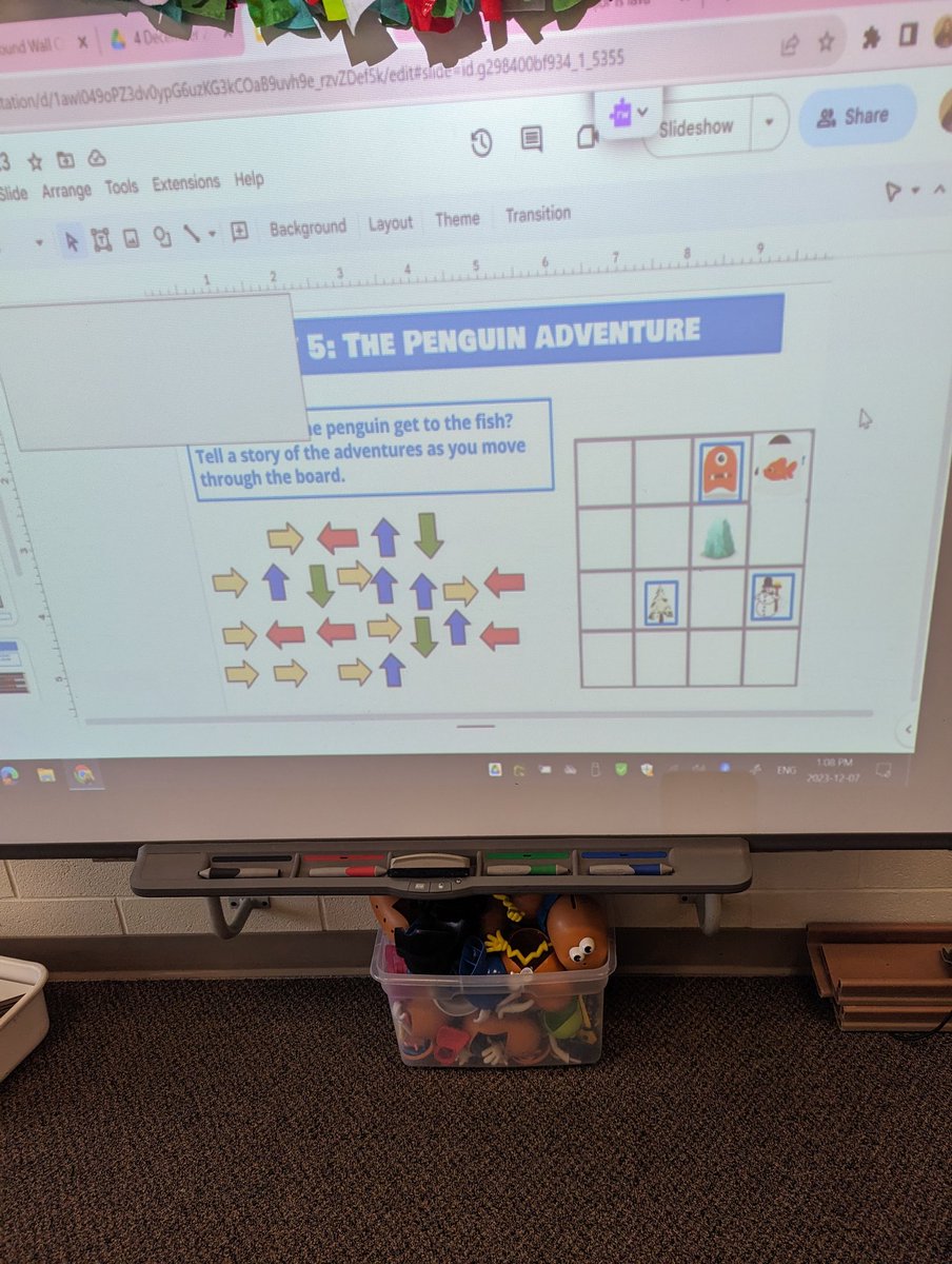 The little penguin went on quite the adventure- which ended with the penguin being eaten by the fish it was trying to get to. We really enjoy coding in our @CaradocPS class and were really excited to see today's @tvdsbmathk8 #tvdsbmathactionplan challenge.