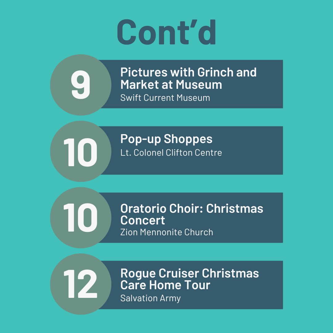 It's a full calendar, from curling to all things Christmas!