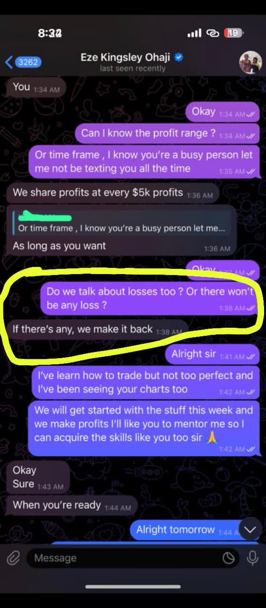 DanielErondu3's tweet photo. @Kaelim___ @badboykh75 there wasn't any agreement in paper. But der was an agreement via chat, after the victim asked him abt loses..he replied nd said if there was a loss, he would make it bak,  So he nids to make it bak. Dis is enough evidence for the victim 2 get bak his 20k$ https://t.co/H1eVugPucj