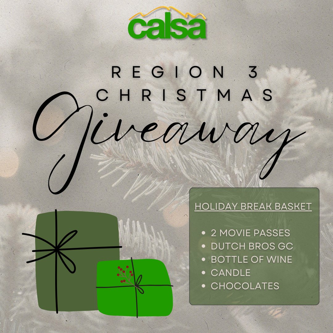 Connect with CALSA Region 3 at our Kern County Networking Reception! Each registration and attendance earns you a chance to win a holiday break basket! It’s the perfect way to network and add a little extra joy to your winter break!❄️🎁 Registration: bit.ly/3LURqR4