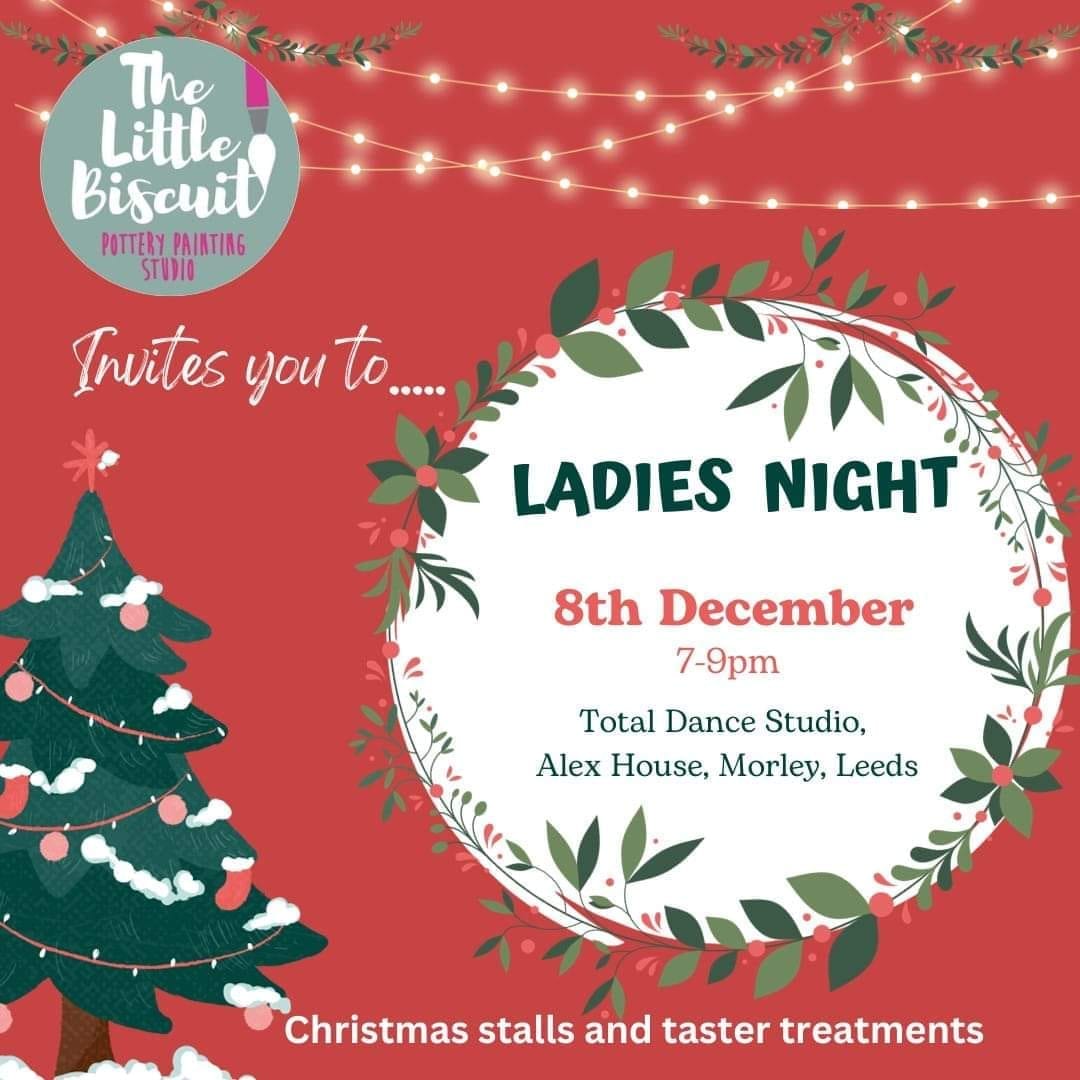 Friday 8th December Christmas shop, pamper and paint evening. 
7-9pm
At @totaldanceleedssouth 
The old Ackroyd Street WMC, right hand side rear entrance.

Raffle in aid of <a href="/CandlelightersT/">Candlelighters Trust</a>
@littlebiscuitpottery