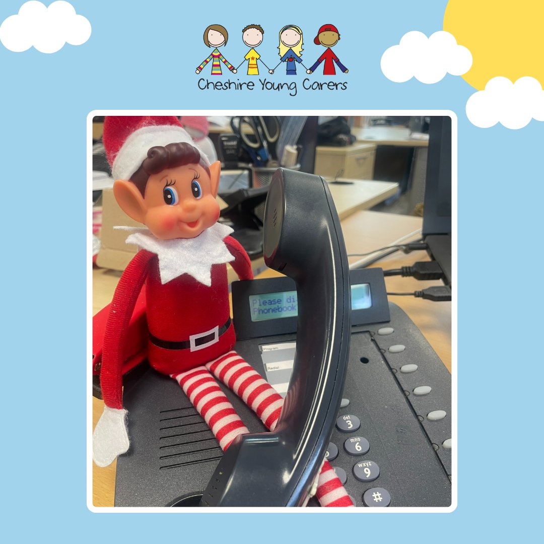 Elf Alert! Office closed - all our staff are attending a conference today so only Elf is left to take our calls! We will re-open on Friday. #elfontheshelf #youngcarers You can help support children in Cheshire who are young carers by making a donation justgiving.com/cheshireyoungc…