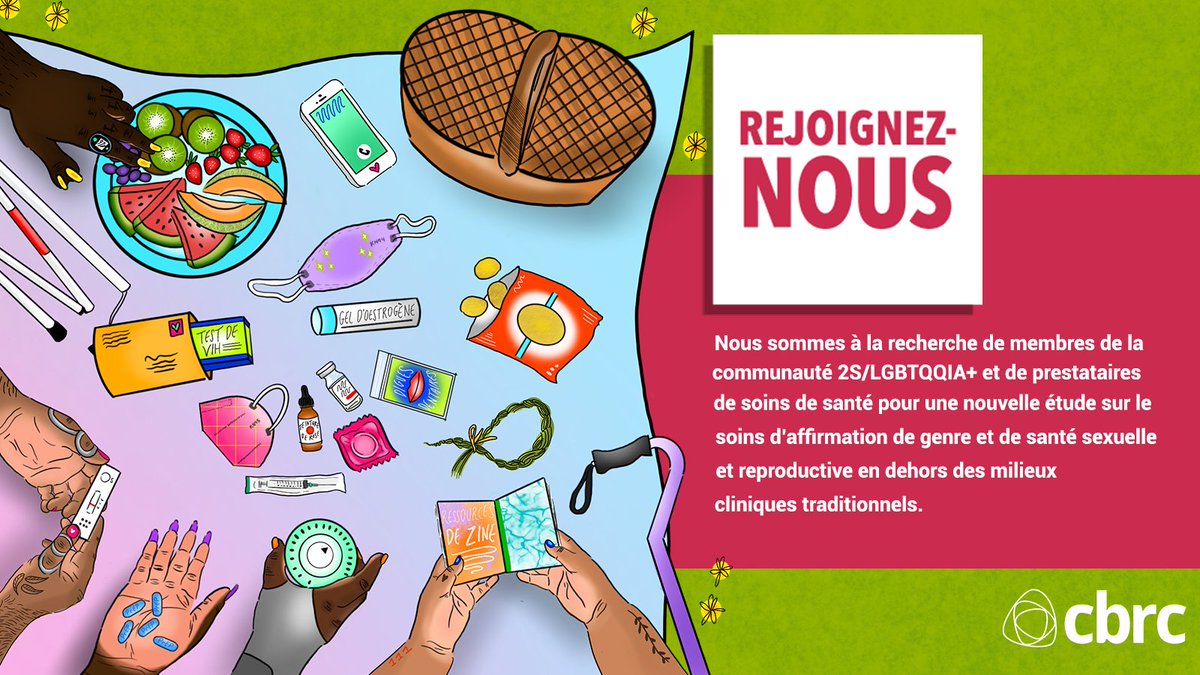 REJOIGNEZ-NOUS si vous êtes 2SLGBTQQIA+ &amp; vous souhaitez partager vos expériences en matière d’accès aux soins d’#AffirmationDeGenre #SantéSexuelle &amp; #SantéReproductive depuis mars 2020, vous avez 16+ ans &amp; vous pouvez participer à un groupe de discussion 
fr.cbrc.net/rejoignez-nous