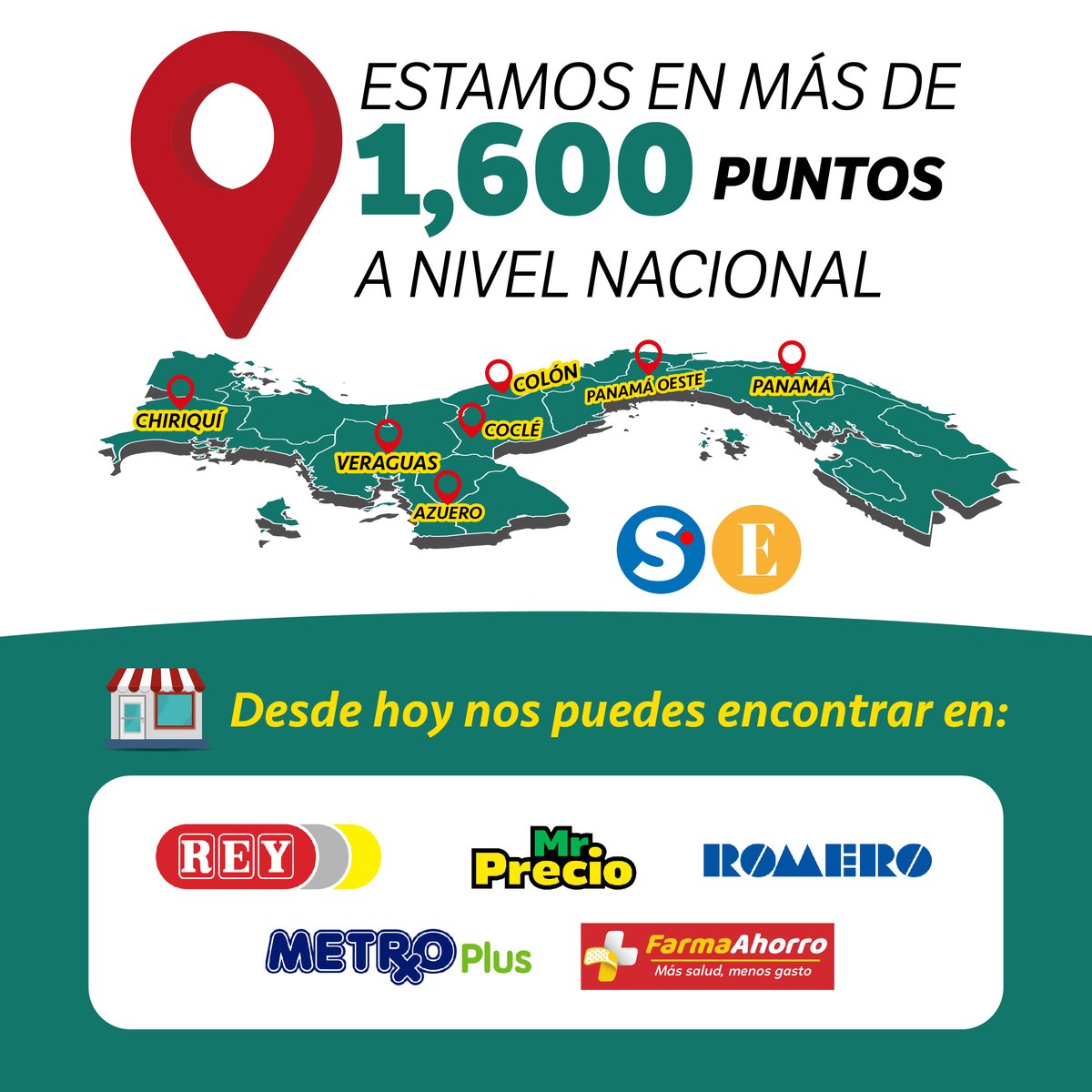 elsiglodigital's tweet image. 🗞 ¡ Llegamos hasta donde estés!. Más de 1600 puntos de venta a nivel nacional.⁣⁣ Desde HOY nos puedes encontrar también en l Supermercado Rey, Romero, Mr. Precio y las farmacias Metro Plus y Farma Ahorro.
⁣⁣
#AgregamosValor #LasNoticiasComoDebenSer #PuntoDeVenta #Panamá