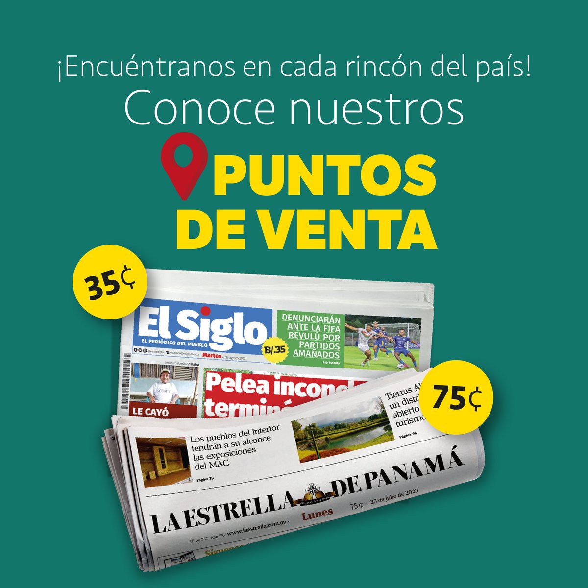 elsiglodigital's tweet image. 🗞 ¡ Llegamos hasta donde estés!. Más de 1600 puntos de venta a nivel nacional.⁣⁣ Desde HOY nos puedes encontrar también en l Supermercado Rey, Romero, Mr. Precio y las farmacias Metro Plus y Farma Ahorro.
⁣⁣
#AgregamosValor #LasNoticiasComoDebenSer #PuntoDeVenta #Panamá