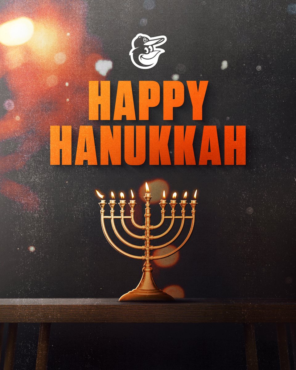 Orioles's tweet image. Wishing you a Happy Hanukkah, Birdland!