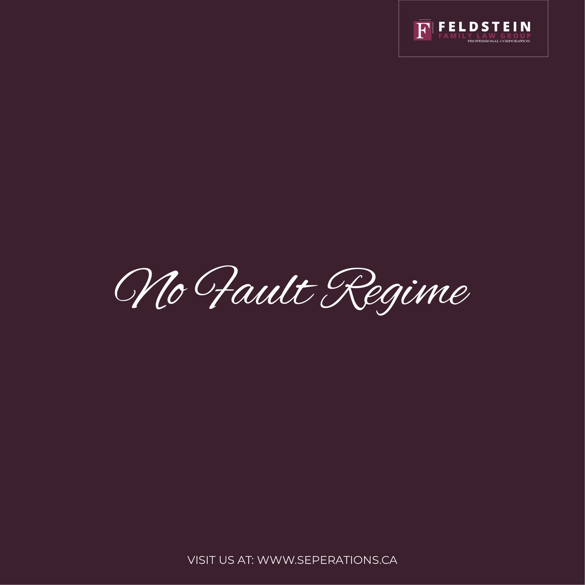 Canada has a “no fault” divorce regime
This means, when determining the parties’ legal rights &amp; obligations relating to the children/spousal support &amp; property division the “fault” or blameworthiness of a spouse in the marriage’s breakdown is not a factor taken into consideration