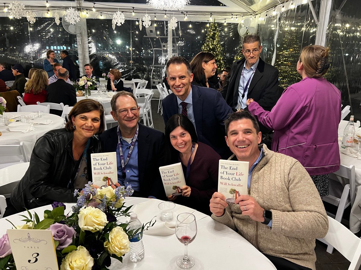 Annual PRECEDE meeting: honored to have NYT/best selling author Will Schwalbe speak and inspire us in our mission to work together to improve outcomes in pancreatic cancer. Here with Will, Jenny Permuth, Ray Wadlow, and Phil Hart. #PRECEDE