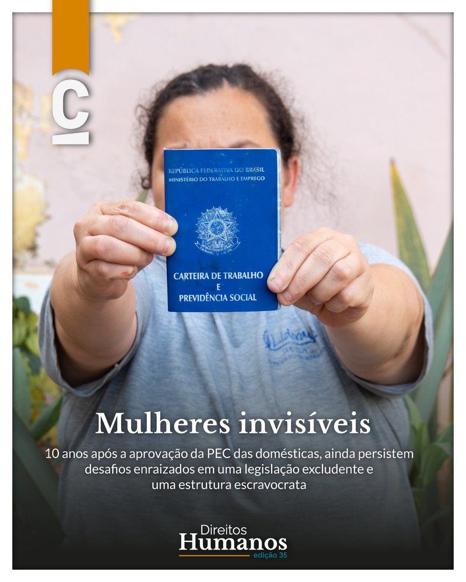 RevistaCuringa's tweet photo. ♀️ CAPÍTULO 2: TRABALHO
Mulheres invisíveis

10 anos após a aprovação da PEC das domésticas, ainda persistem desafios enraizados em uma legislação excludente e uma estrutura escravocrata. 

Leia: https://t.co/eZVvna6zWc

#curinga #dossie #jornalismo #ufop #direitoshumanos #Dudh https://t.co/x3VuRVnmxt