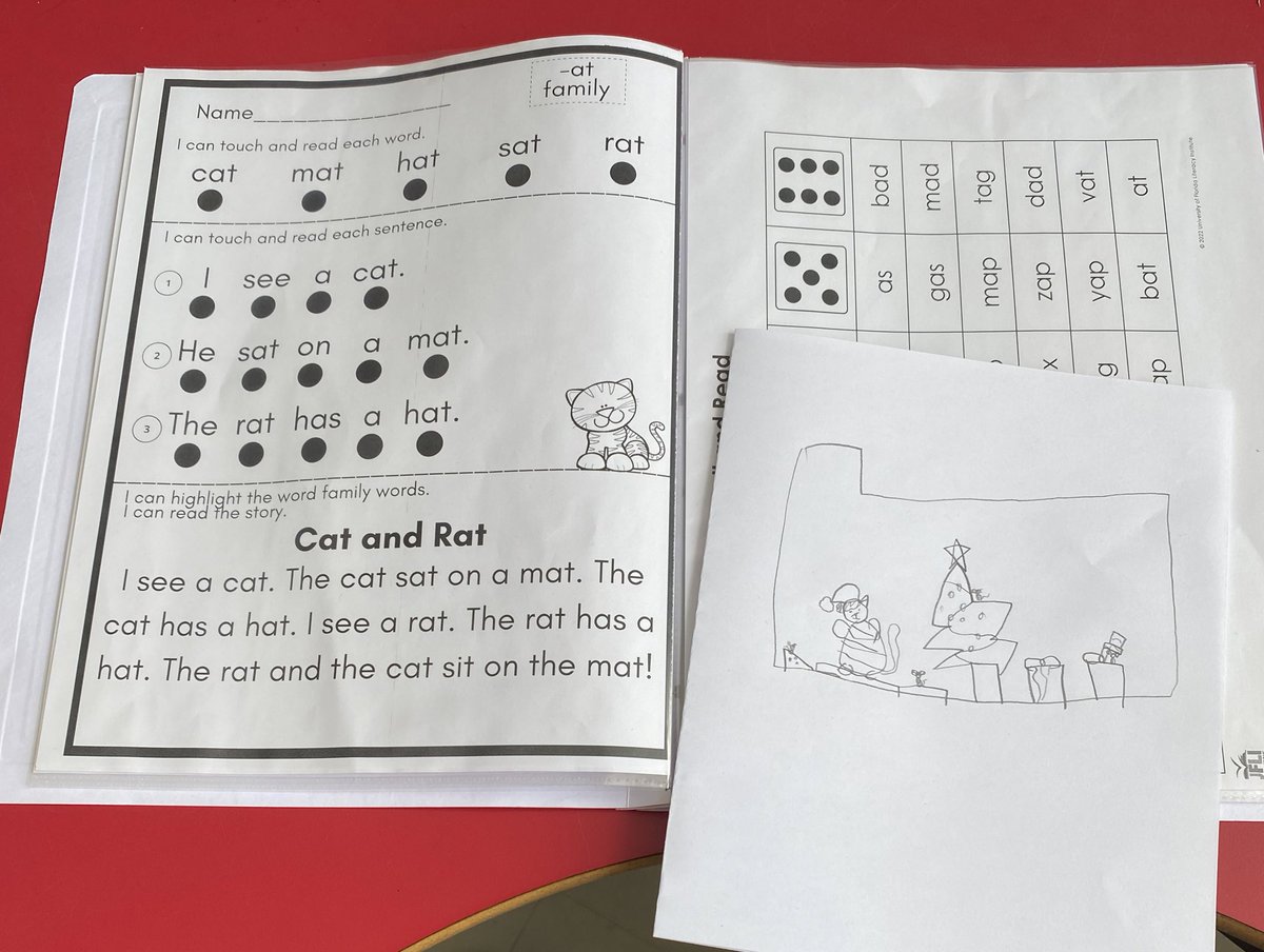 Who said decodables are boring…after reading have Ss draw pictures to match the words. This is engaging and shows their understanding of the text! 🐱 🐀 #structuredliteracy #makeitmeaningful @69Sycamore