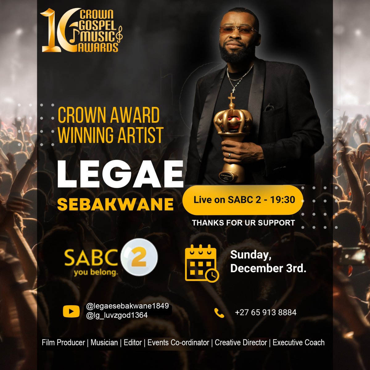 Our very own Head of Script Lg_LuvzGod won this HipHop award @SabcCrownAwards we salute you. youtube.com/shorts/fapdaRN…