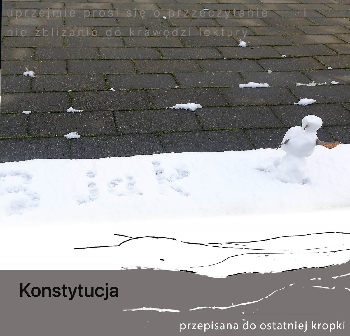 AtlasSztuki's tweet photo. Spacerujmy odwzajemniając szczery uśmiech każdego napotkanego bałwana. #Konstytucja na ten uśmiech może mieć duży wpływ. A przepisanie fragmentu Konstytucji to już na pewno. Do ostatniej kropki https://t.co/rG1tZcOAST bo topnieje https://t.co/XgIWN4S6Ha