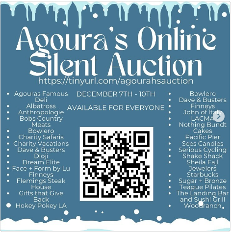 Agoura's Online Silent Auction is open now until December 10th - scan the url code below and check out all the amazing items up for auction - good luck!!! #lvusdrocks #chargeon