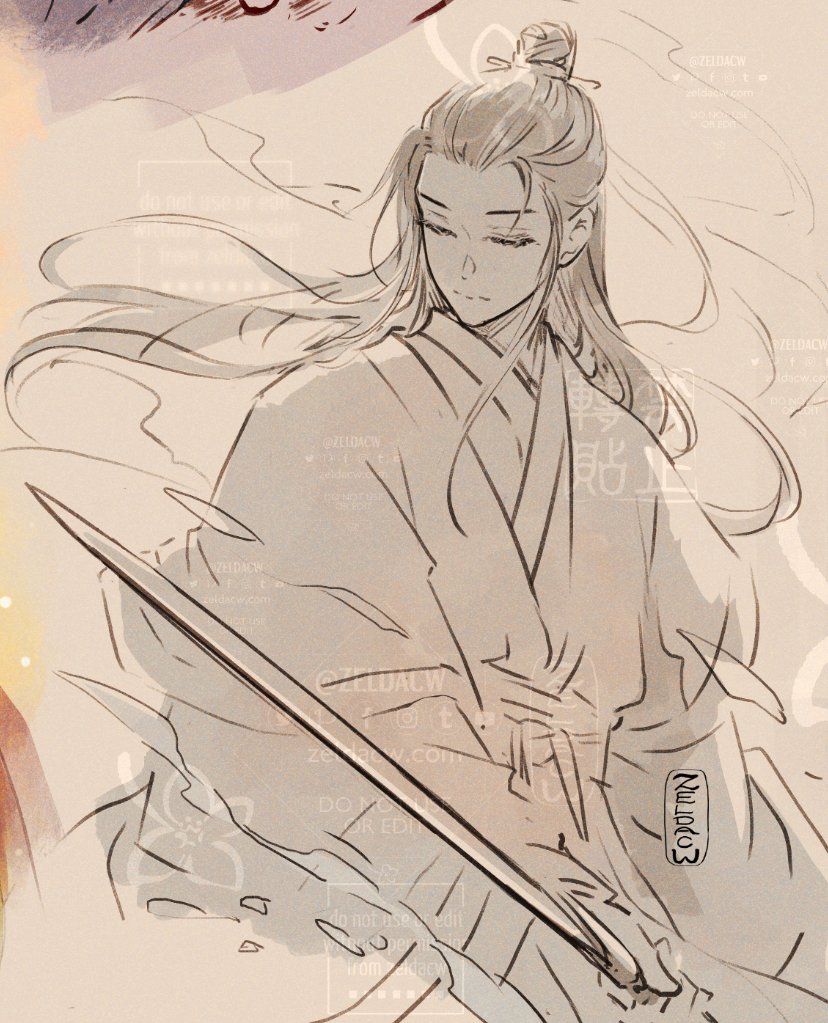 idk why... suddenly got a lot of like and retweet on my old Thousand Autumns related sketches and art.... O.Oa this A-Qiao sketch from 2021 I don't think I posted. (～￣▽￣)～ 千秋 (Thousand Autumns)