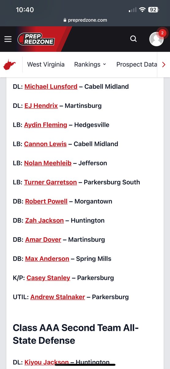 Max_Anderson24's tweet photo. Thankful to be first team all state DB‼️@PrepRedzoneWV @CoachBlaineStew @MorganKyleM22 @SMCardinalFB @coach_kellar @coachicenhower @CoachJKellar @CoachGordon0 https://t.co/d76xjp2bi6