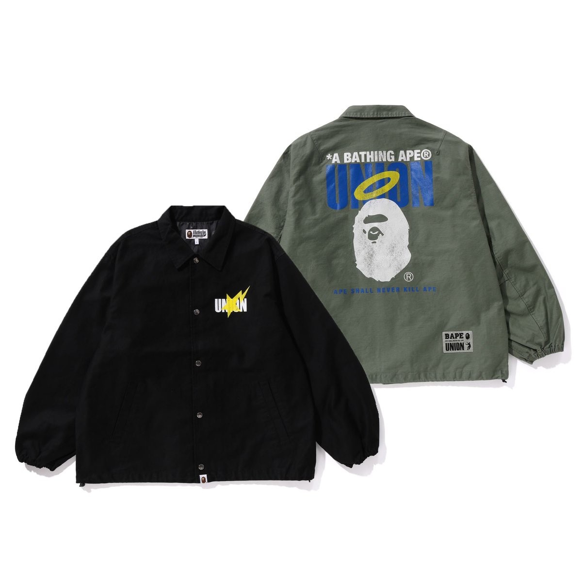 BAPEOFFICIAL's tweet photo. BAPE®️ X UNION collection will be available at authorized A BATHING APE® stores, https://t.co/KulC1U1GBI online store, and UNION TOKYO on December 9, 2023.

https://t.co/hHEJLjL3aO

#BAPE #BAPEJAPAN
#UNIONLOSANGELES #UNIONTOKYO https://t.co/3nnCSaFtH0