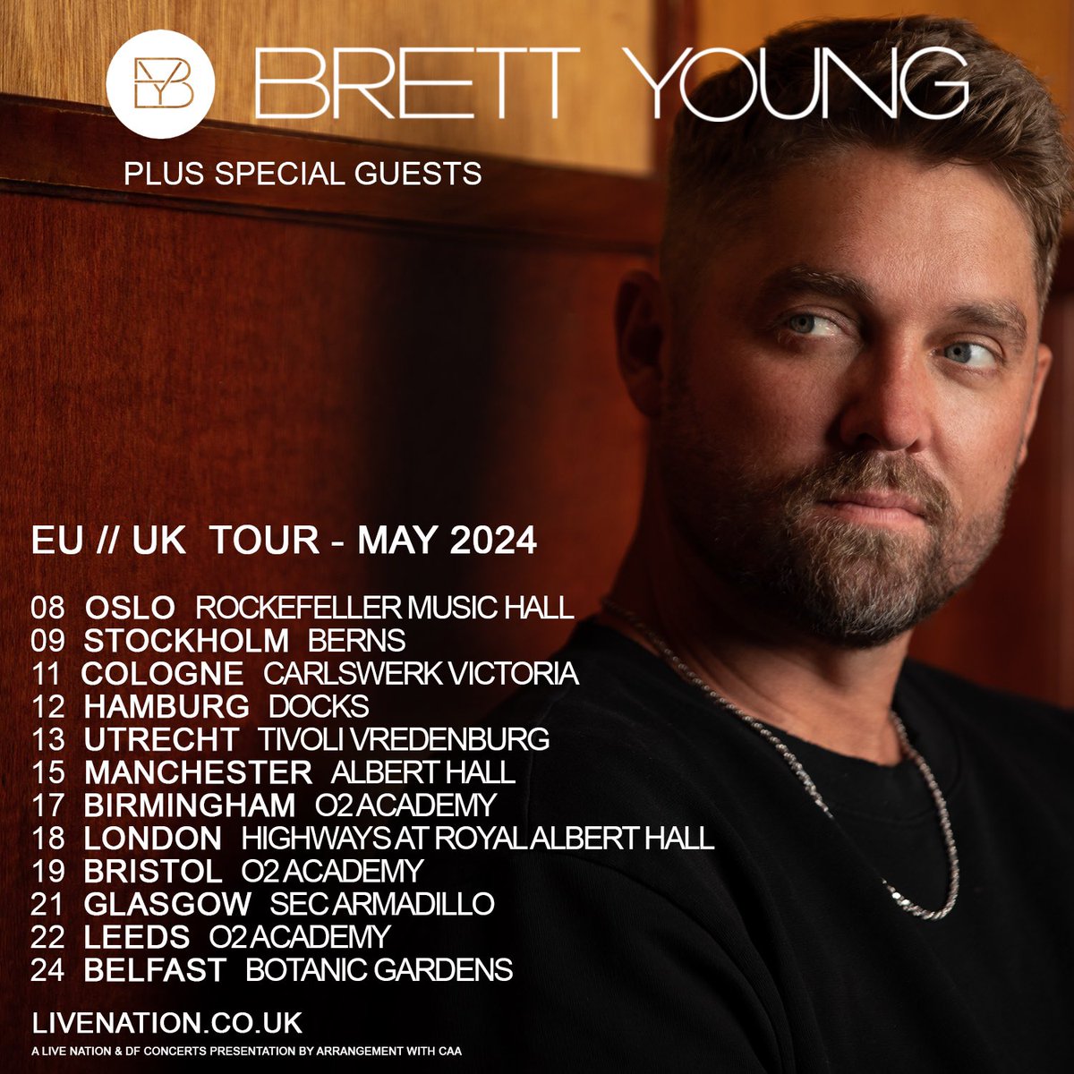 EU // UK Tour tickets on sale at 10AM local time! Get yours here: brettyoungmusic.com/tour/#/