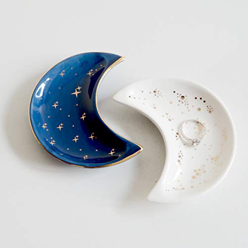 I just received BIHOIB Small Moon Jewelry Dish Tray, Set of 2, Decorative Ceramic Trinket Dish, Modern Accent Tray for Vanity (Blue and White) - Blue and White from Erin via Throne. Thank you! throne.com/asmr_alysaa5 #Wishlist #Throne