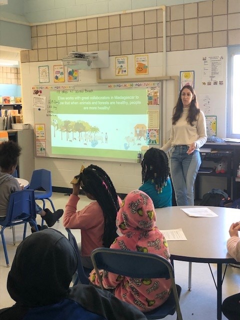 A SciREN Lesson Plan in Action 🤩 SciREN researchers Hannah and Elise presenting their Madagascar Biome activity to Bethesda Elementary! #SciTri23 #scicomm