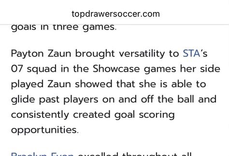 Payton Zaun (@paytonzaun) on Twitter photo Thank you <a href="/TopDrawerSoccer/">TopDrawerSoccer</a> for including me in this article!!
<a href="/STA_2007GA/">STA 2007 Girls Academy</a> <a href="/GAcademyLeague/">Girls Academy</a> Thank you <a href="/TopDrawerSoccer/">TopDrawerSoccer</a> for including me in this article!!
<a href="/STA_2007GA/">STA 2007 Girls Academy</a> <a href="/GAcademyLeague/">Girls Academy</a>