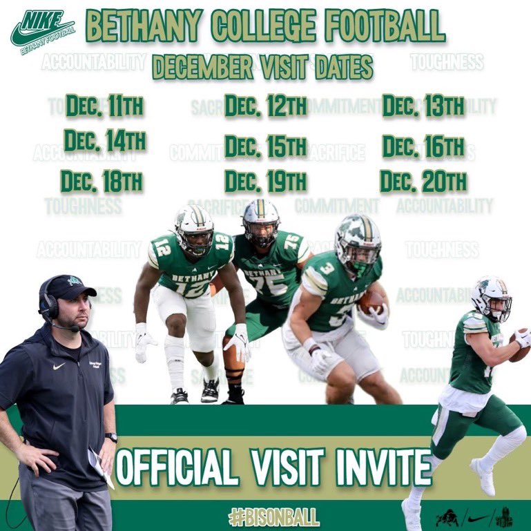 Big Thanks to Bethany Football and Coach Stanton for the official visit invite 
@CoachStantonBC @BethanyWVFB <a href="/CoachThompsonDC/">John Thompson - JT</a> <a href="/GCCHSFootball/">GCC Football</a> 
<a href="/Coach_Det/">Aaron_Detwiler</a>