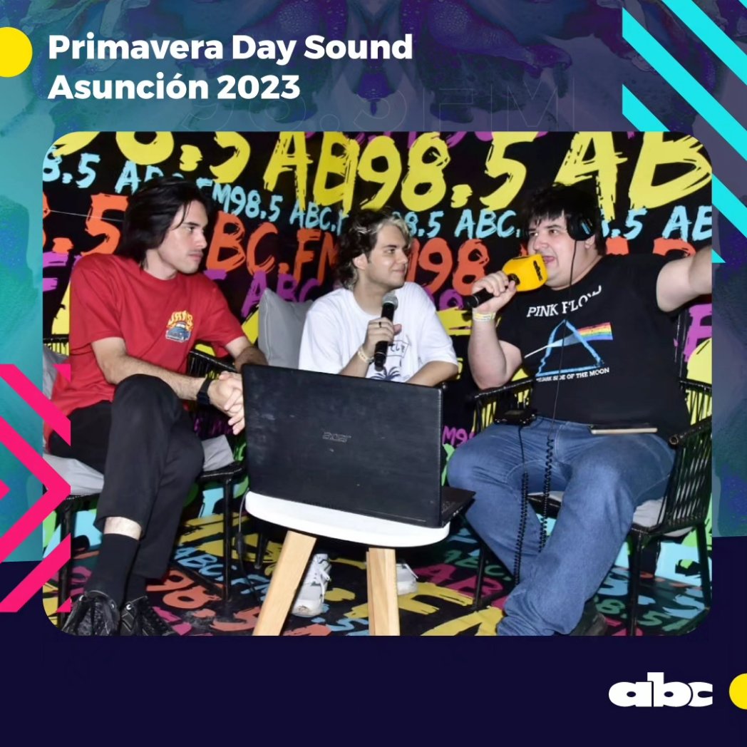 Romance985's tweet photo. 🤩 Entrevista exclusiva con @los.ollies en #Parada98 con @jorgemontefilpo desde #PrimaveraSoundAsunción 🥳
Conectate con la 98.5FM y enterate de todo lo que pasa minuto a minuto 🎧
🔗https://t.co/ZH6HDzQAie https://t.co/EsYdPcKFwM