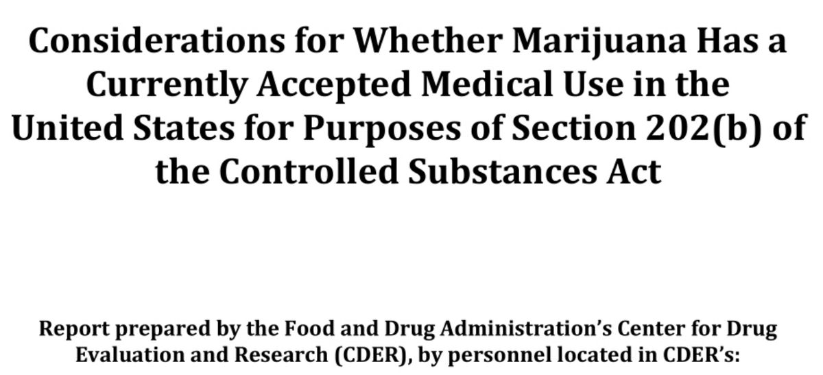 BREAKING: The Department of Health and Human Services has released 250+ pages of highly redacted documents detailing its rationale for recommending that marijuana be rescheduled based on a determination that cannabis has a currently accepted medical use.

marijuanamoment.net/feds-release-2…