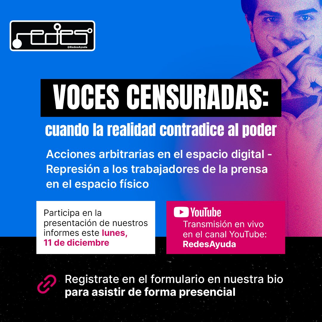 Este lunes, 11 de diciembre, te invitamos a la presentación de nuestros informes anuales, donde abordaremos casos de vulneración de derechos fundamentales por el régimen en el ámbito físico y digital.

📰 Ofreceremos un balance detallado de casos del 2022 y del contexto del 2023.