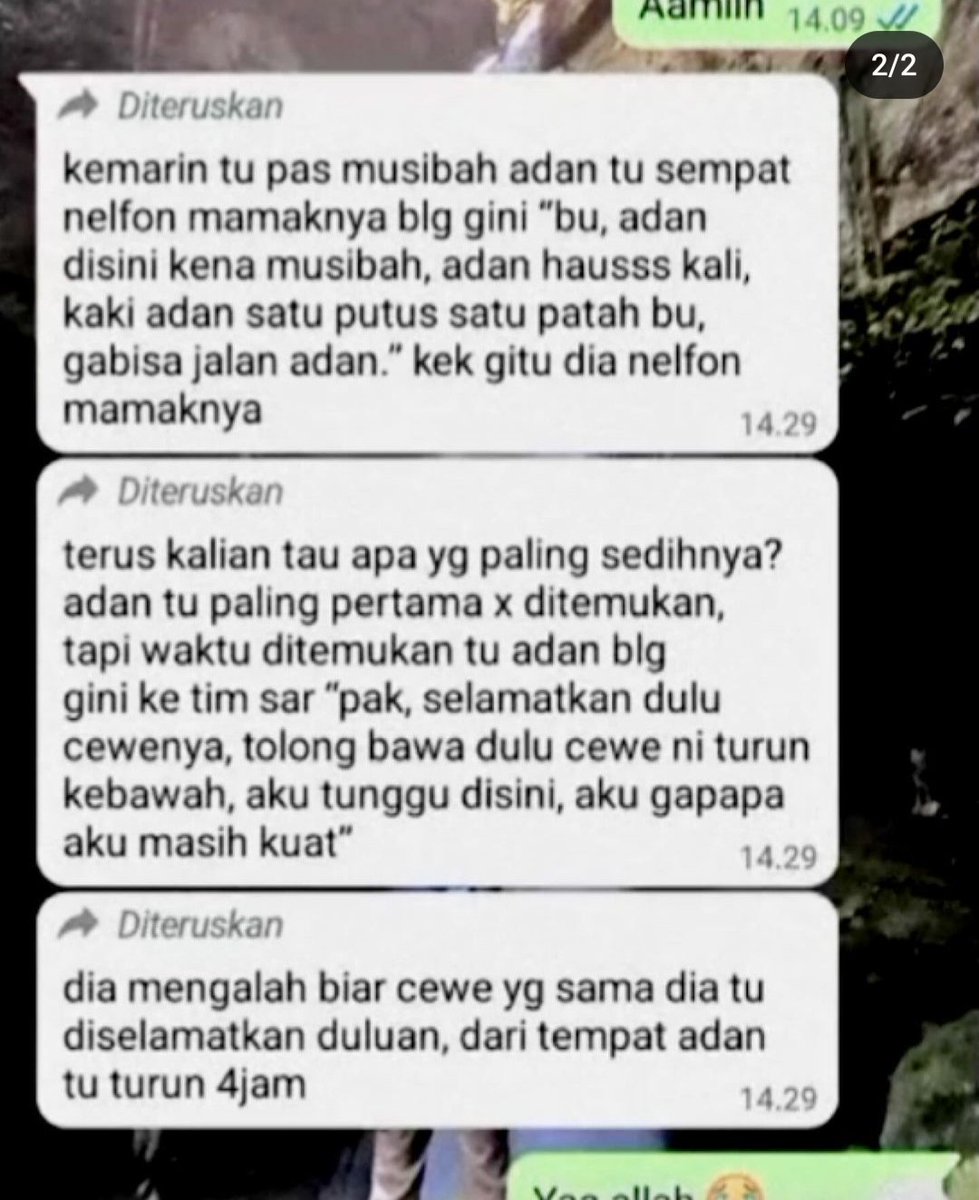 ARGFFI's tweet photo. @BobTeuku96933 @kangjaill Potongan kaki yg ditemukan tim SAR adalah dari alm.M.Adan, bukan dari almh Siska.. https://t.co/rTGFD8mZov