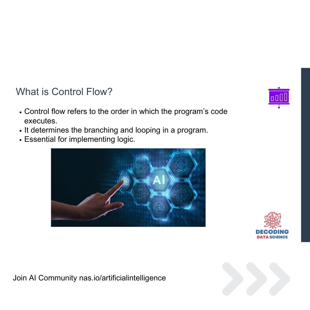 arshad83's tweet image. 🔄 Mastering Python's Control Flow: Navigate the logic, make decisions, and loop through possibilities effortlessly. 🐍
✨ #PythonProgramming #CodingFlow #TechSkills 🚀💻
