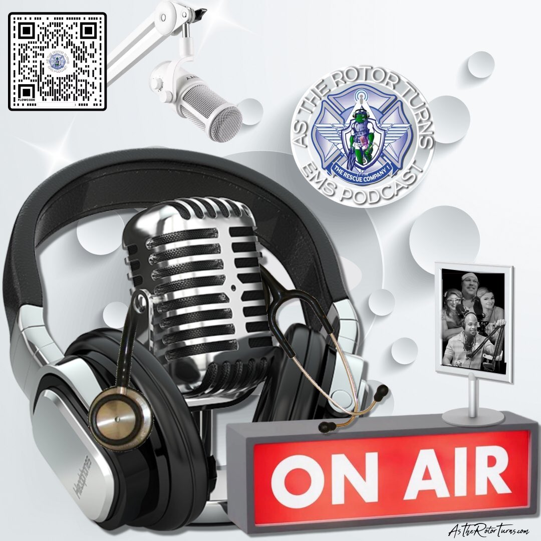 During this stressful & busy time of the year, make sure you are subscribed to our official #EMS #podcast, #AsTheRotorTurns so you can listen learn & laugh. Scan the code or click this code for Apple: podcasts.apple.com/us/podcast/as-…. For all other platforms visit AsTheRotorTurns.com