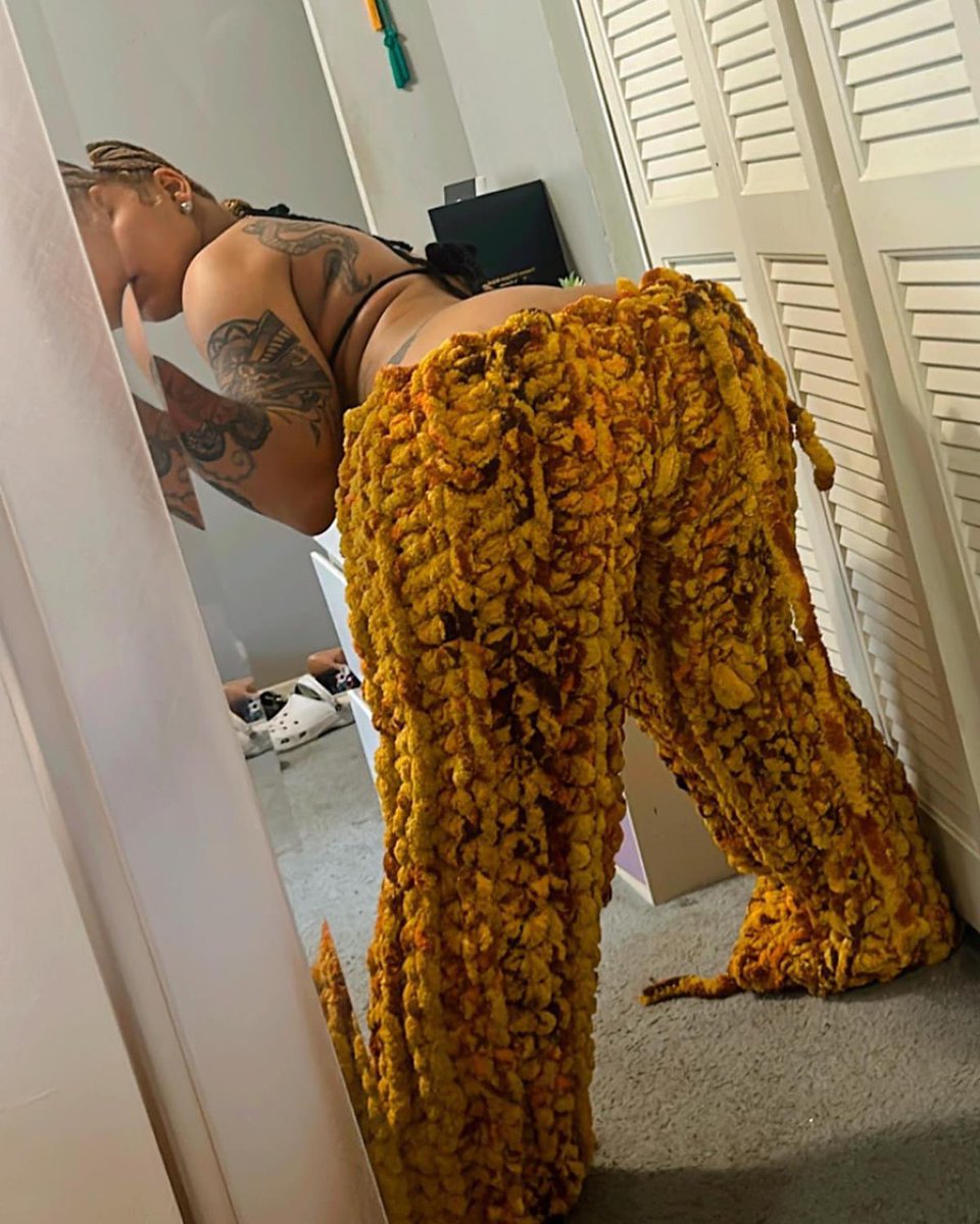 Saw these blanket pants and had to recreate but with a little bit of my own sexiness and flare.☺️ +  this super cute microkini 

#handmade #diy #fiberartist #foryou #explore #crochetaddict #cake #blackgirlmagic #blackgirlcrochet #hobbies #knit #blanketpants #viralvideo