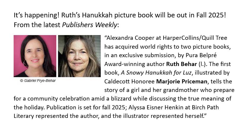 I'm happy to announce on the first night of Hanukkah that I have a new picture book on the way, A SNOWY HANUKKAH FOR LUZ, to be illustrated by the amazing #MarjoriePriceman. Thanks to @AgentHenkin & looking forward to working with @alexandra_coops❤️🕎
