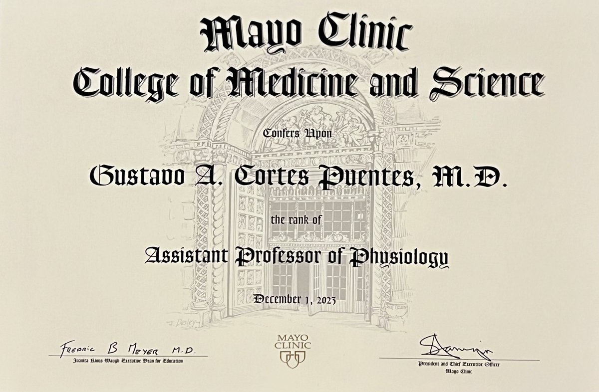 Full of gratitude to all my mentors (JJ Marini, RA Oeckler @roeckler, YS Prakash), friends, and family. 🇨🇴 #Physiology doesn’t need clinical trials, but no good #clinicaltrial exists without physiology! @MayoClinic @MayoPCCM @MayoKernScholar @MayoEquity