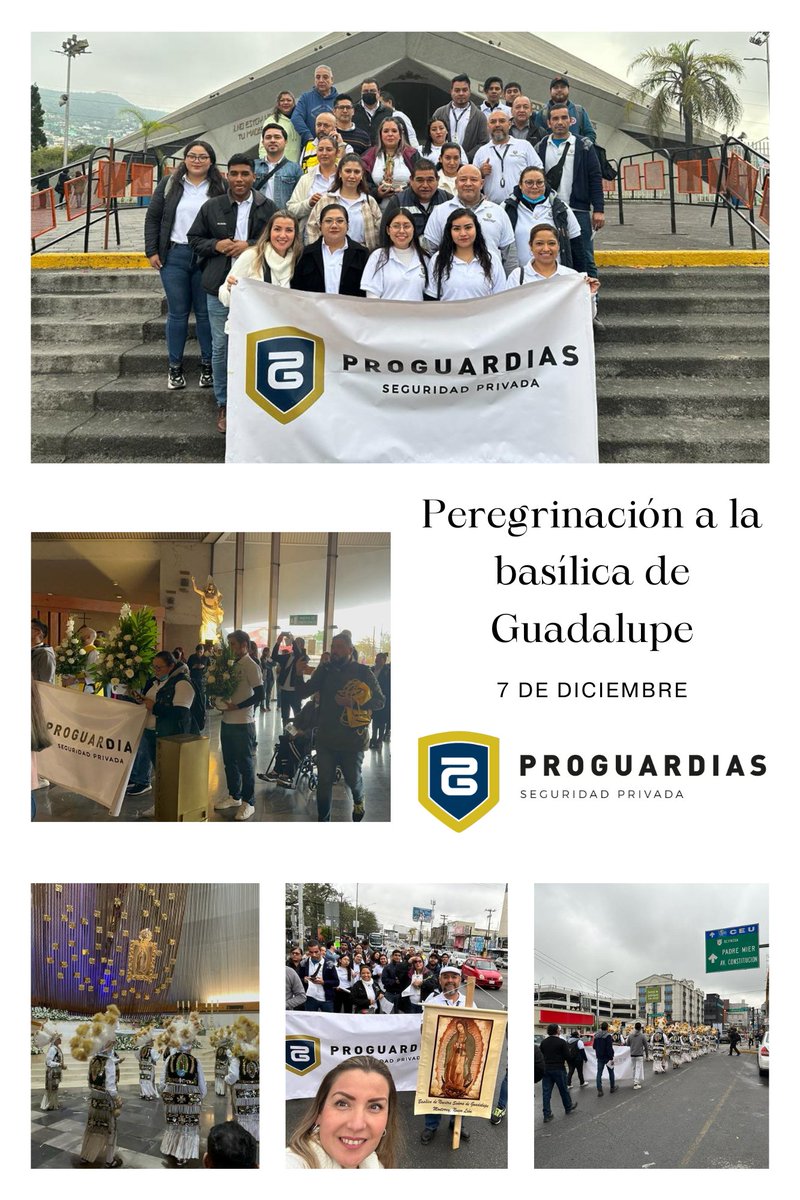 Proguardias_inc's tweet photo. Nos pone muy contentos, que, el día de hoy, 7 de diciembre, se llevó a cabo la primera peregrinación de PROGUARDIAS a la basílica de Guadalupe. https://t.co/60PK3FBYgO