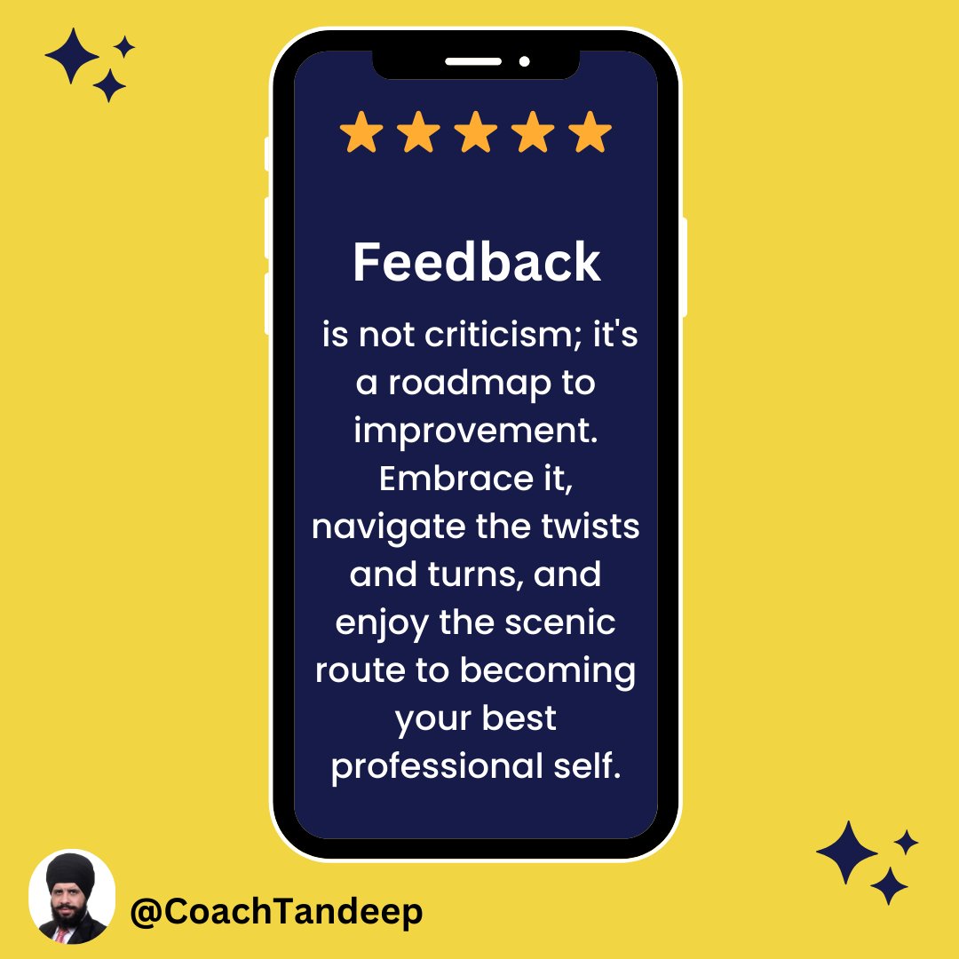 Feeling anxious before receiving feedback?
It's normal! ✨

Feedback is the fuel for growth, an invaluable tool to sculpt your success story. It's your journey to becoming the best version of yourself. 

#FeedbackIsFuel #ProfessionalGrowth #LifeCoaching #coachtandeep