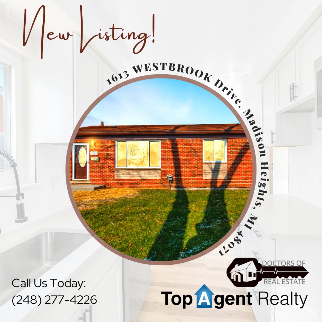 New Listing!

Listed @ $259,900

3 bed | 2 Bath | 1,073 Sq Ft

Top Agent Realty: (248) 277-4226

#doctorsofrealestateteam #topagentrealtymi
#realestate #realestateagent #home #forsale #realtorlife #housing #MadisonHeights #mi #michigan