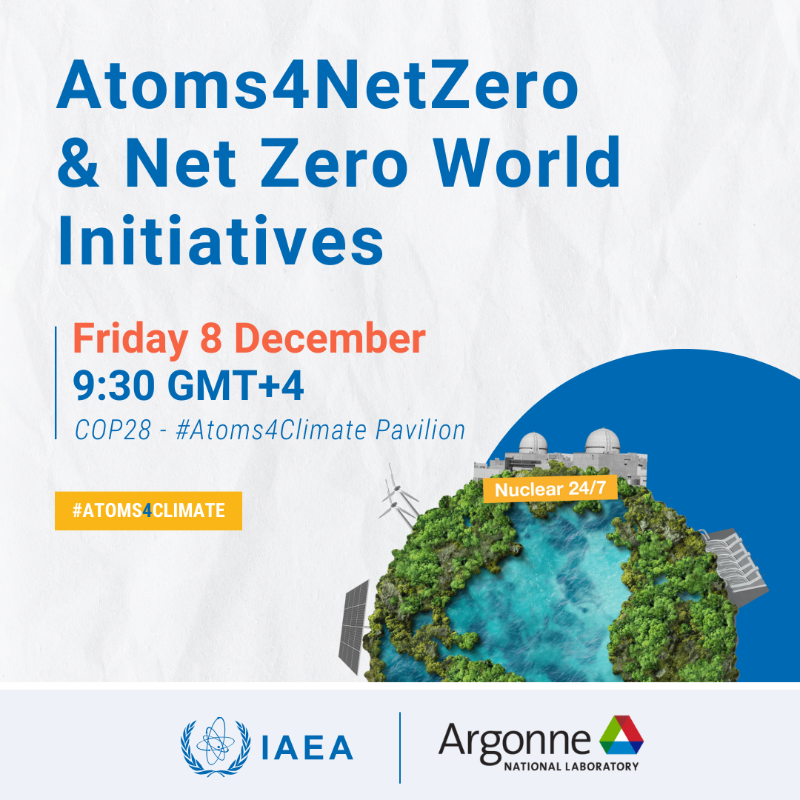 iaeaorg's tweet photo. Today is Youth Day at #COP28. Join us for another action-packed day at the #Atoms4Climate Pavilion, with our next generation of nuclear energy and climate leaders taking the stage.

Find more information and watch all events live: https://t.co/3AznkyFKBb