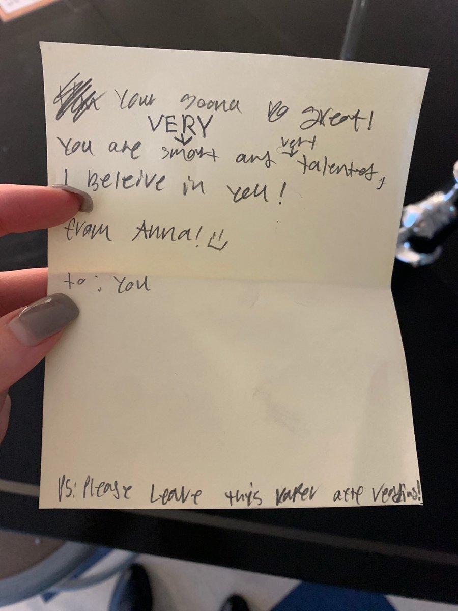 Today before our MAP test, we took a moment to write a note of encouragement to ourselves. After one class, one of my students made sure to tell me to leave her note folded on the table for the next person. When I opened it up and read it, it hugged my heart 💙💙