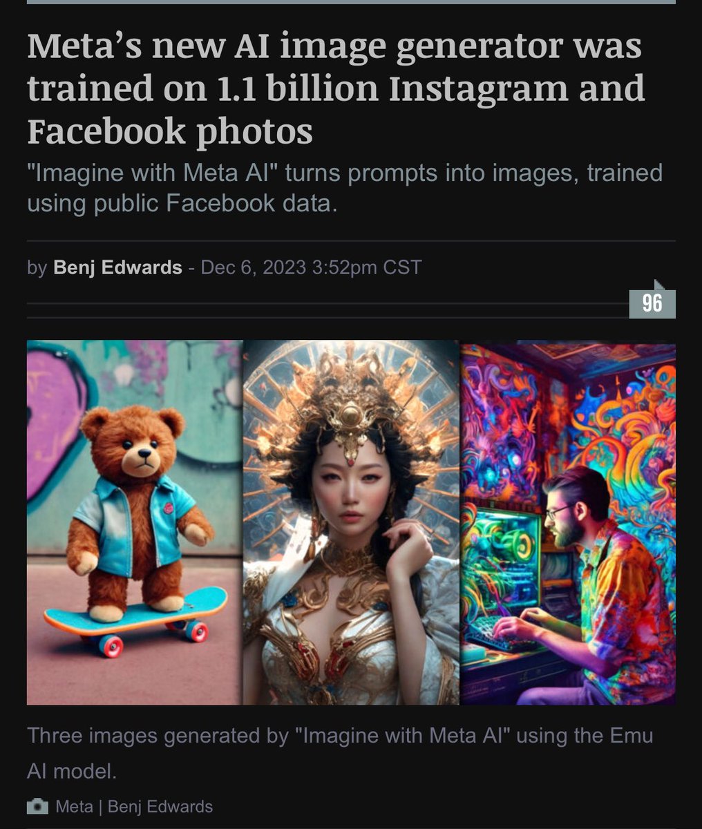 So, this feels horrible. 🤮 It’s an utterly egregious betrayal of the artists who made Instagram so successful years ago before they sold out to Meta.